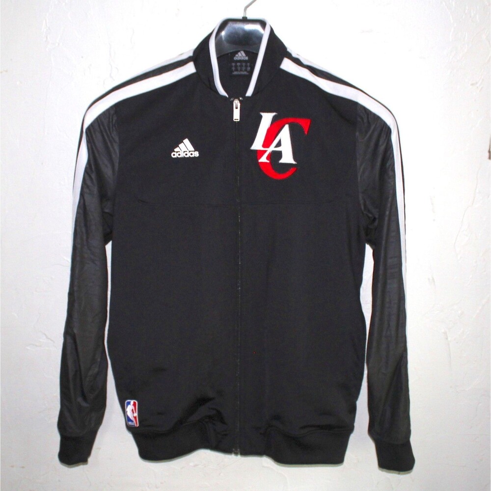 Adidas Los Angeles Clippers black track jacket S small NBA LA
